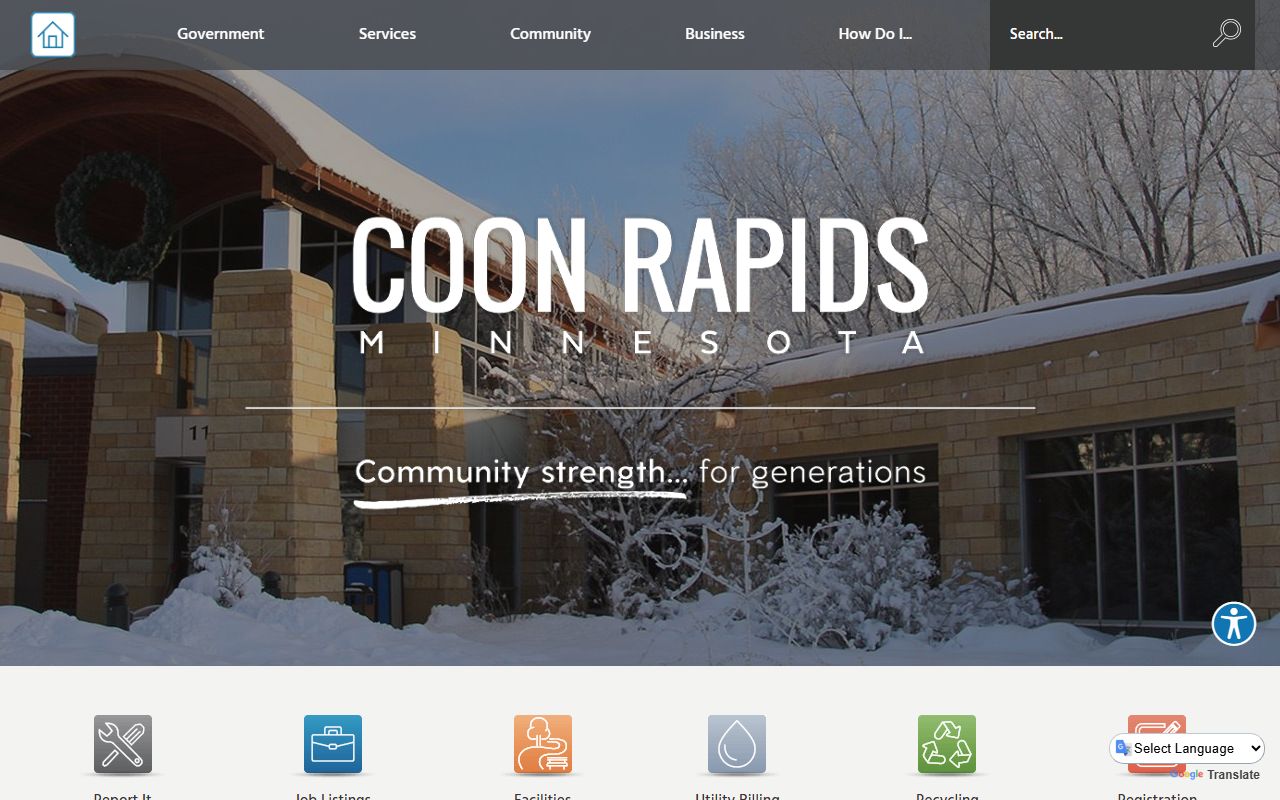 Coon Rapids city website for arrest records and police information