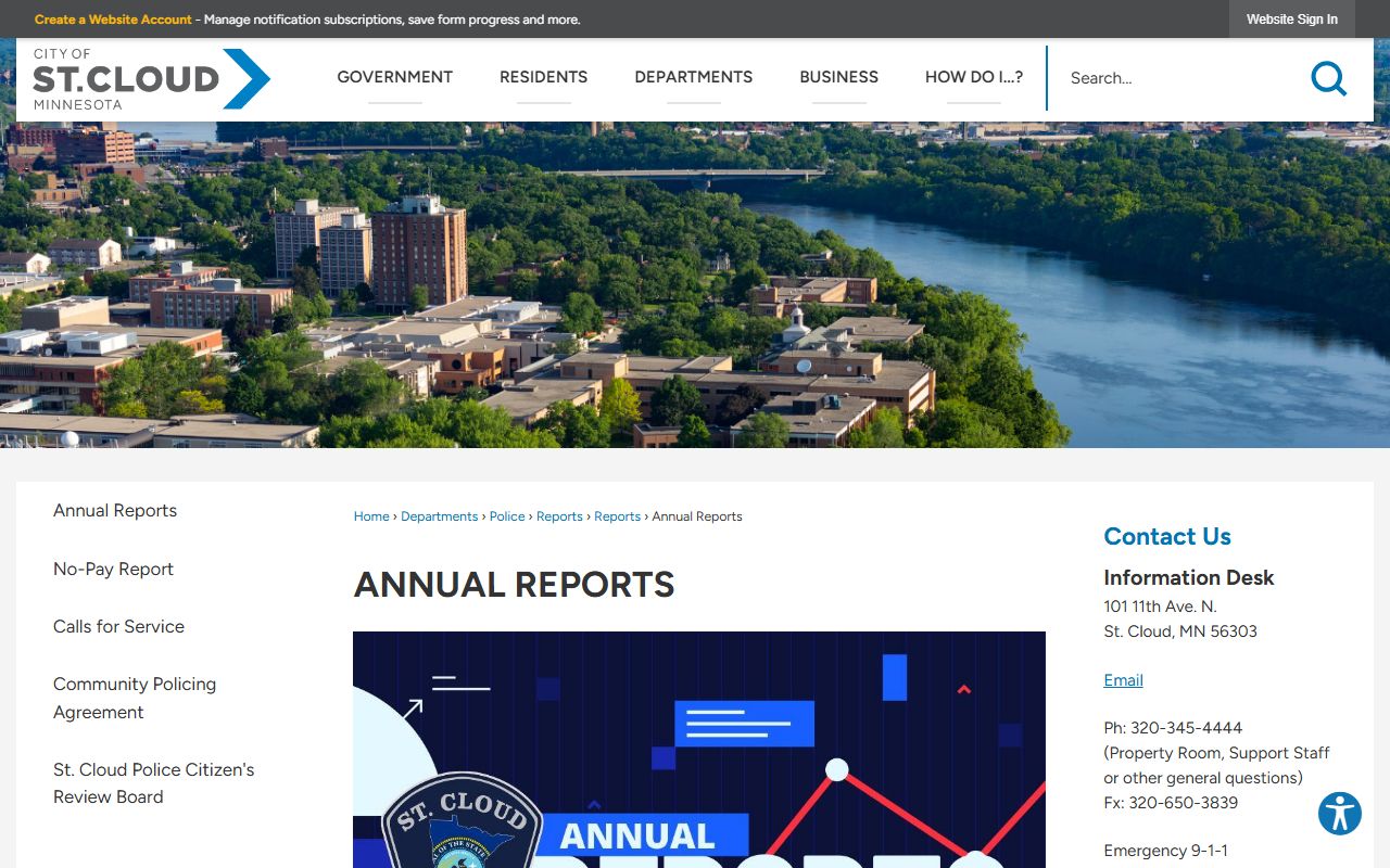 St. Cloud police department annual reports page