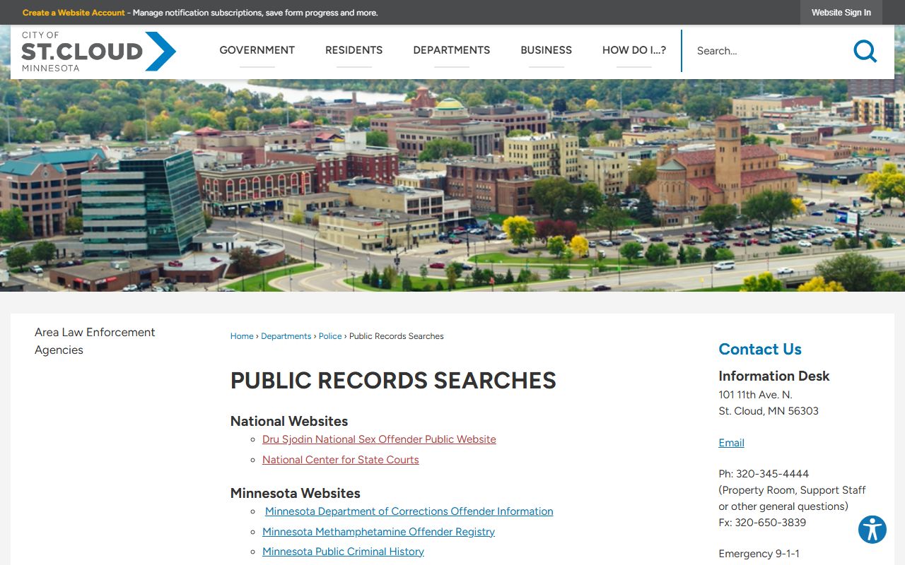 St. Cloud public records searches page