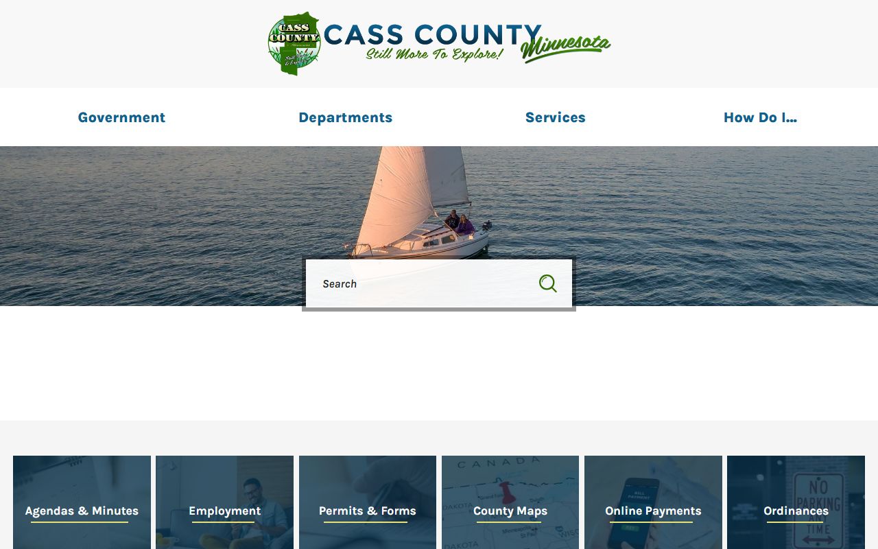 Cass County main website with links to sheriff and arrest records