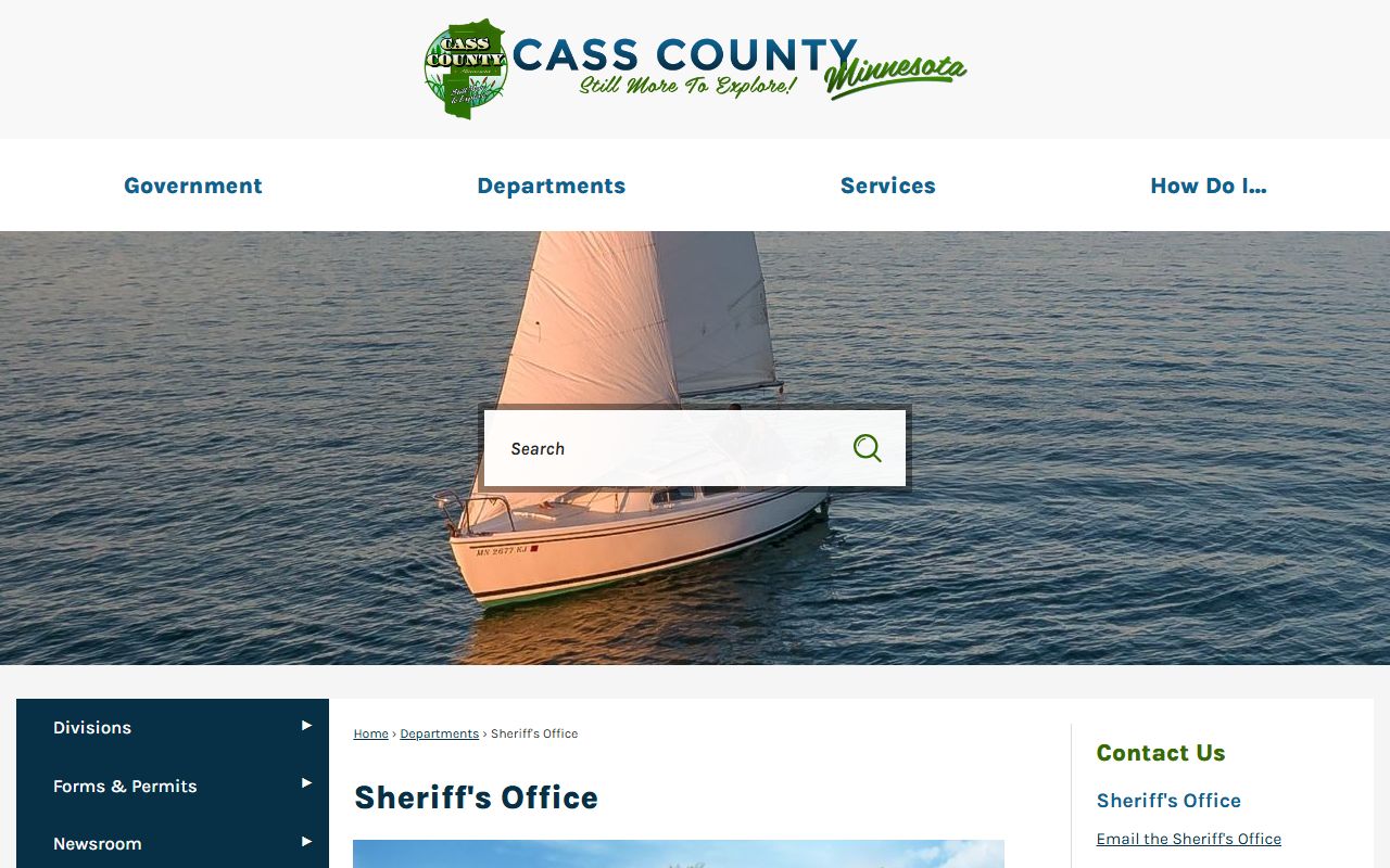 Cass County Sheriff's Office page for arrest records requests
