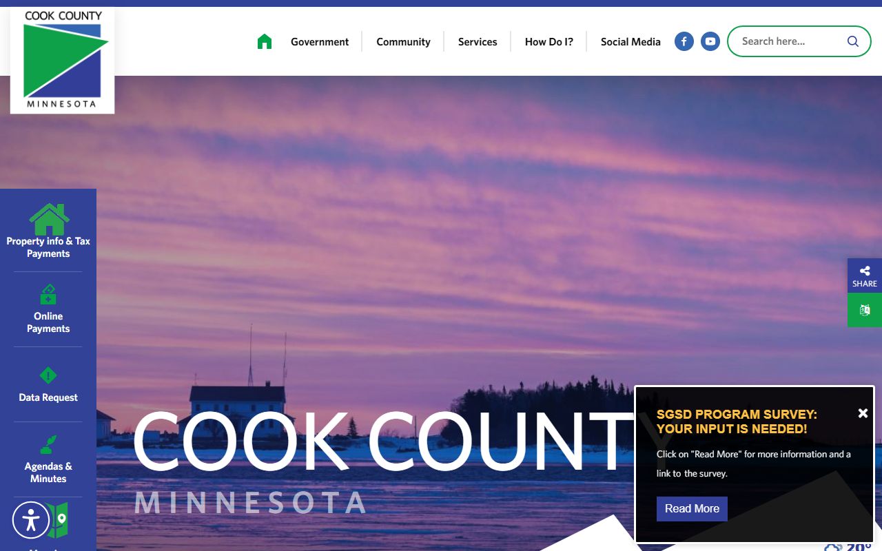 Alternate Cook County website view for arrest records and sheriff contact information