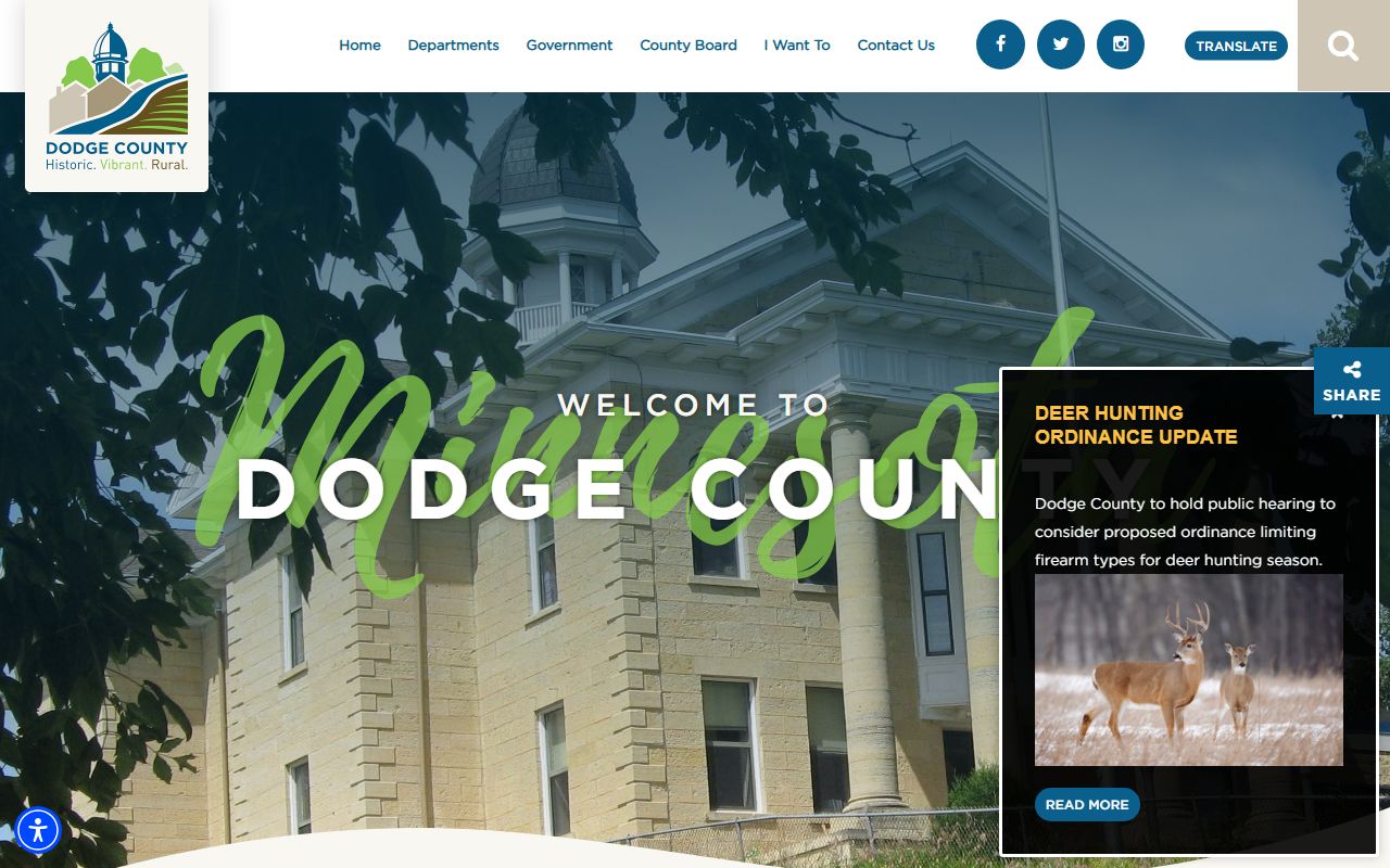 Dodge County main website for accessing sheriff and arrest record information
