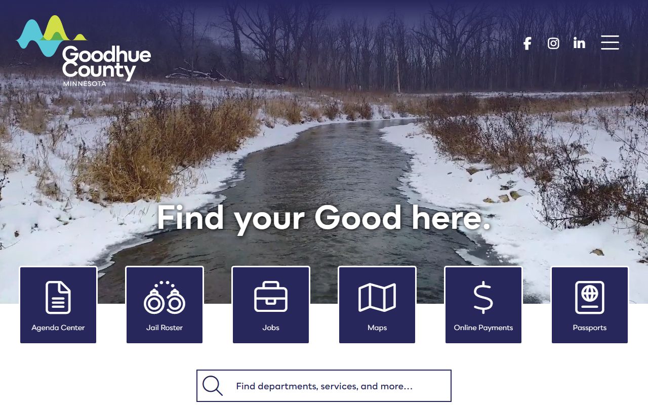 Goodhue County website with arrest records and law enforcement resources