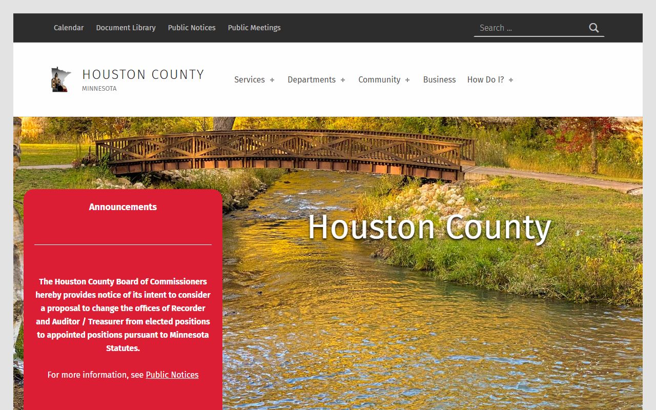 Houston County main website for accessing sheriff and arrest records information