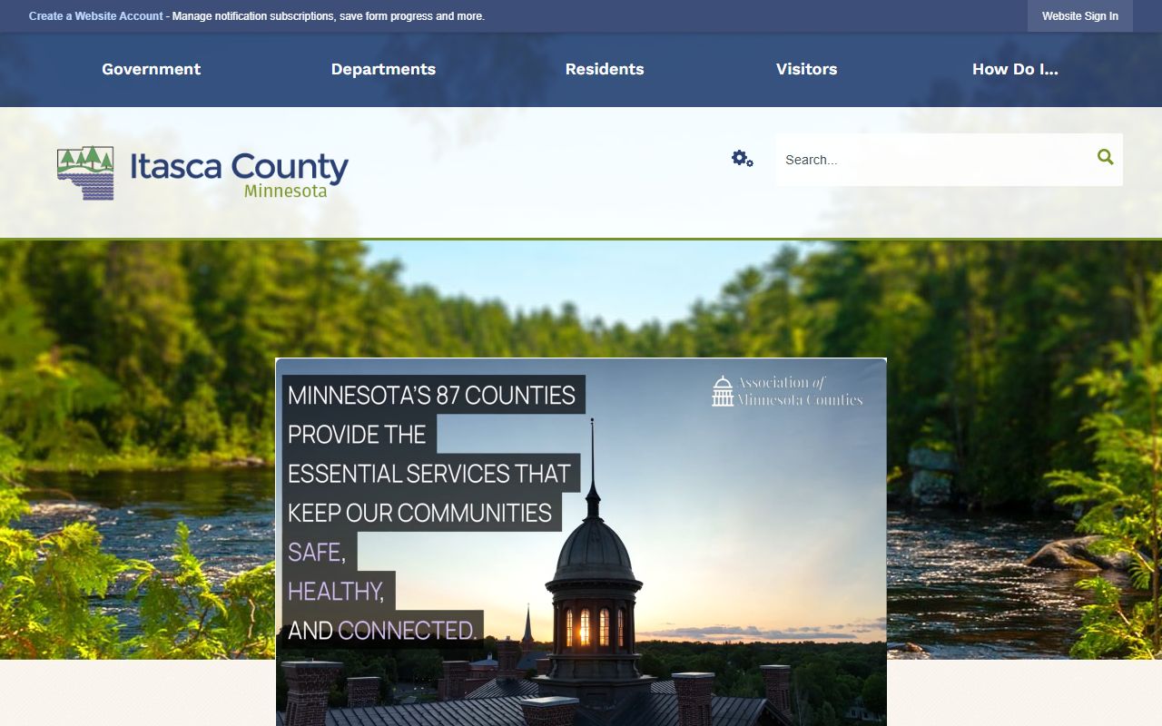Itasca County main website with sheriff and arrest records information