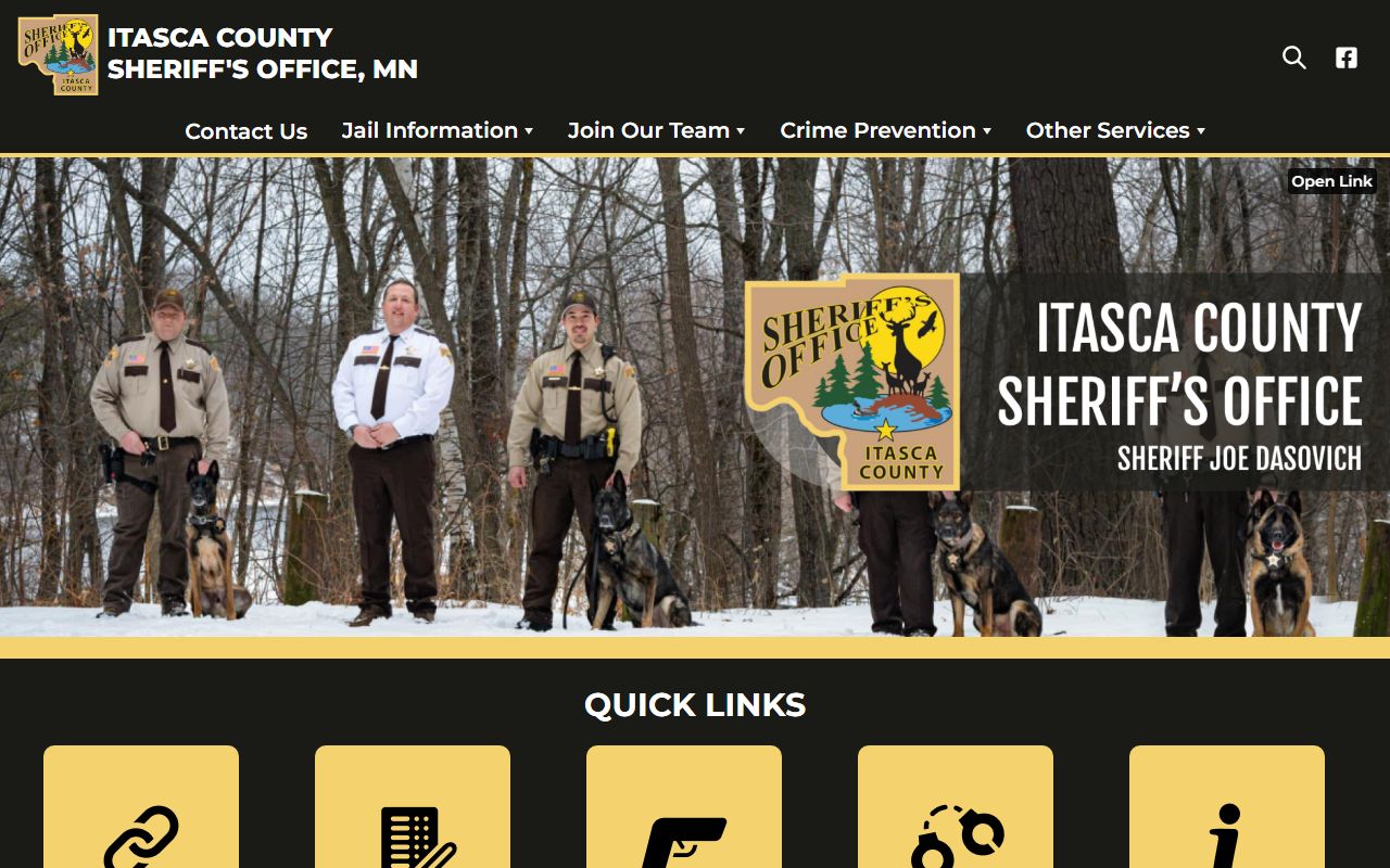 Itasca County Sheriff dedicated website for arrest records and public safety resources