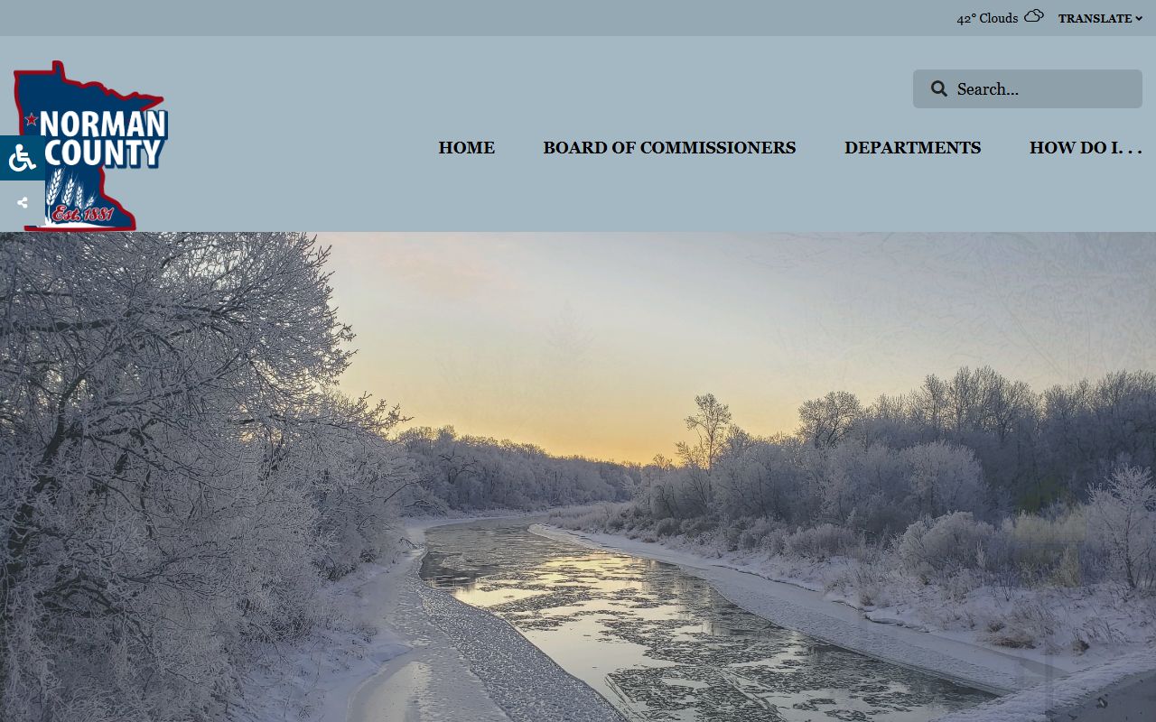 Norman County main website homepage with sheriff and public safety links