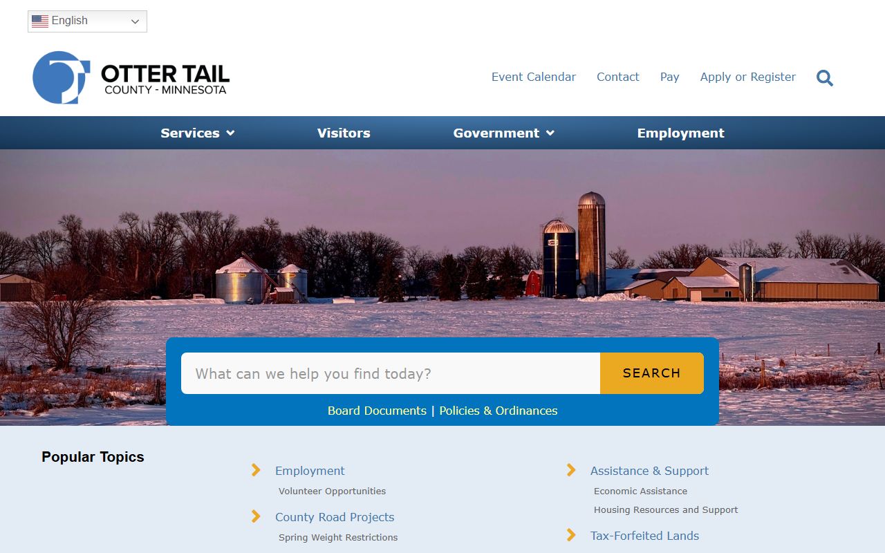 Otter Tail County main website homepage
