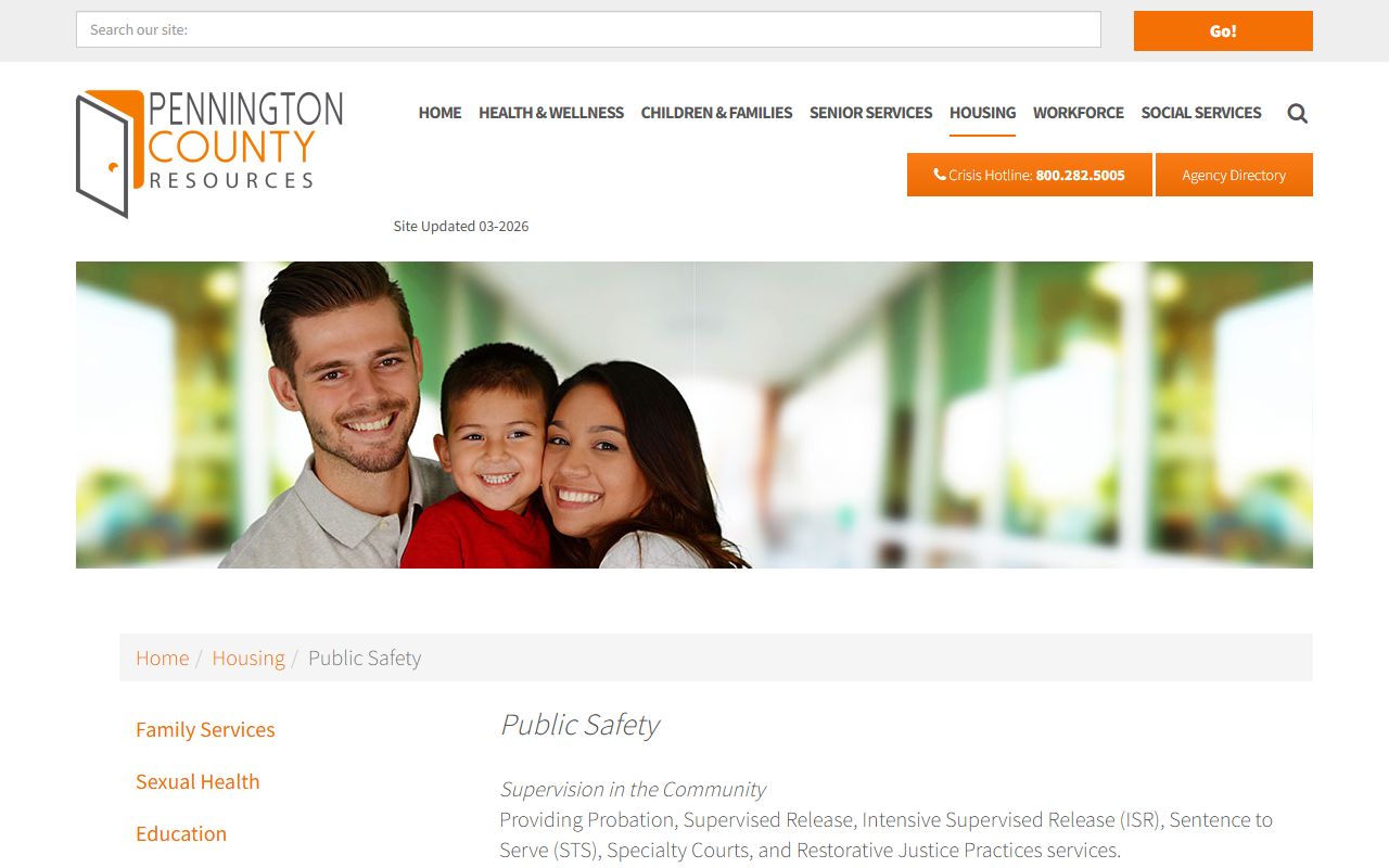 Pennington County public safety resources page