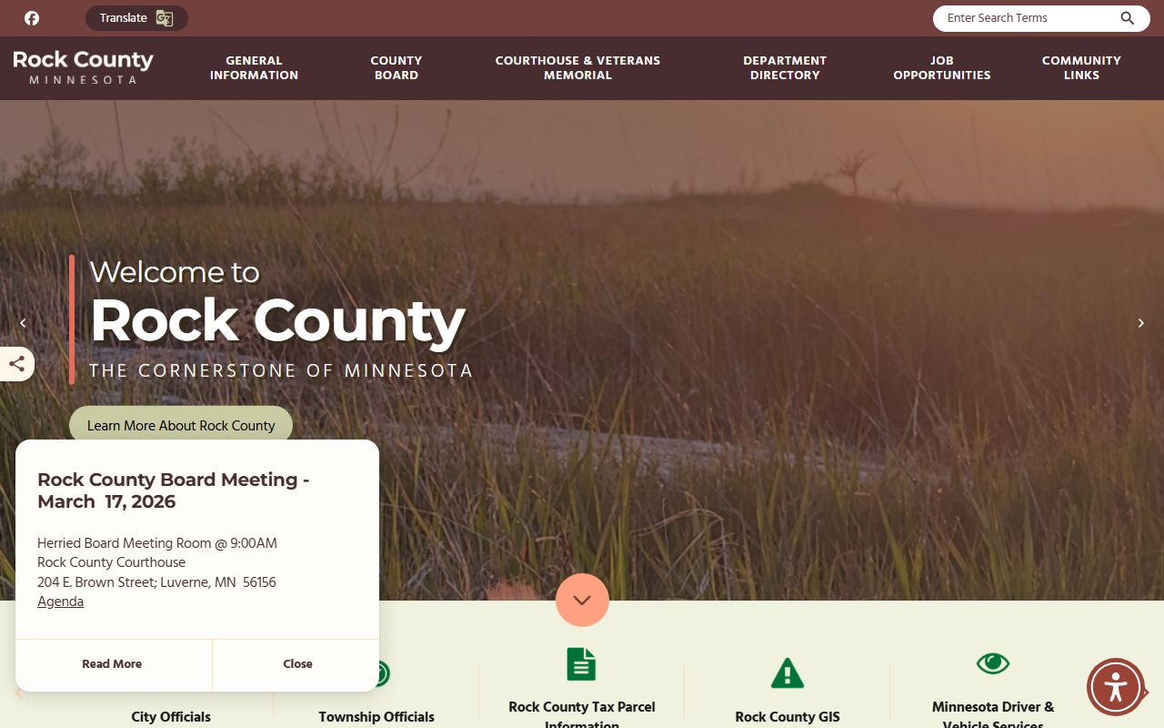 Rock County Minnesota main county website