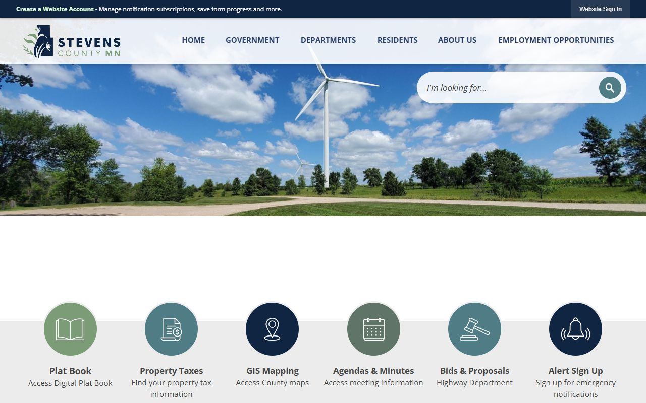 Stevens County main website with links to sheriff and arrest record resources