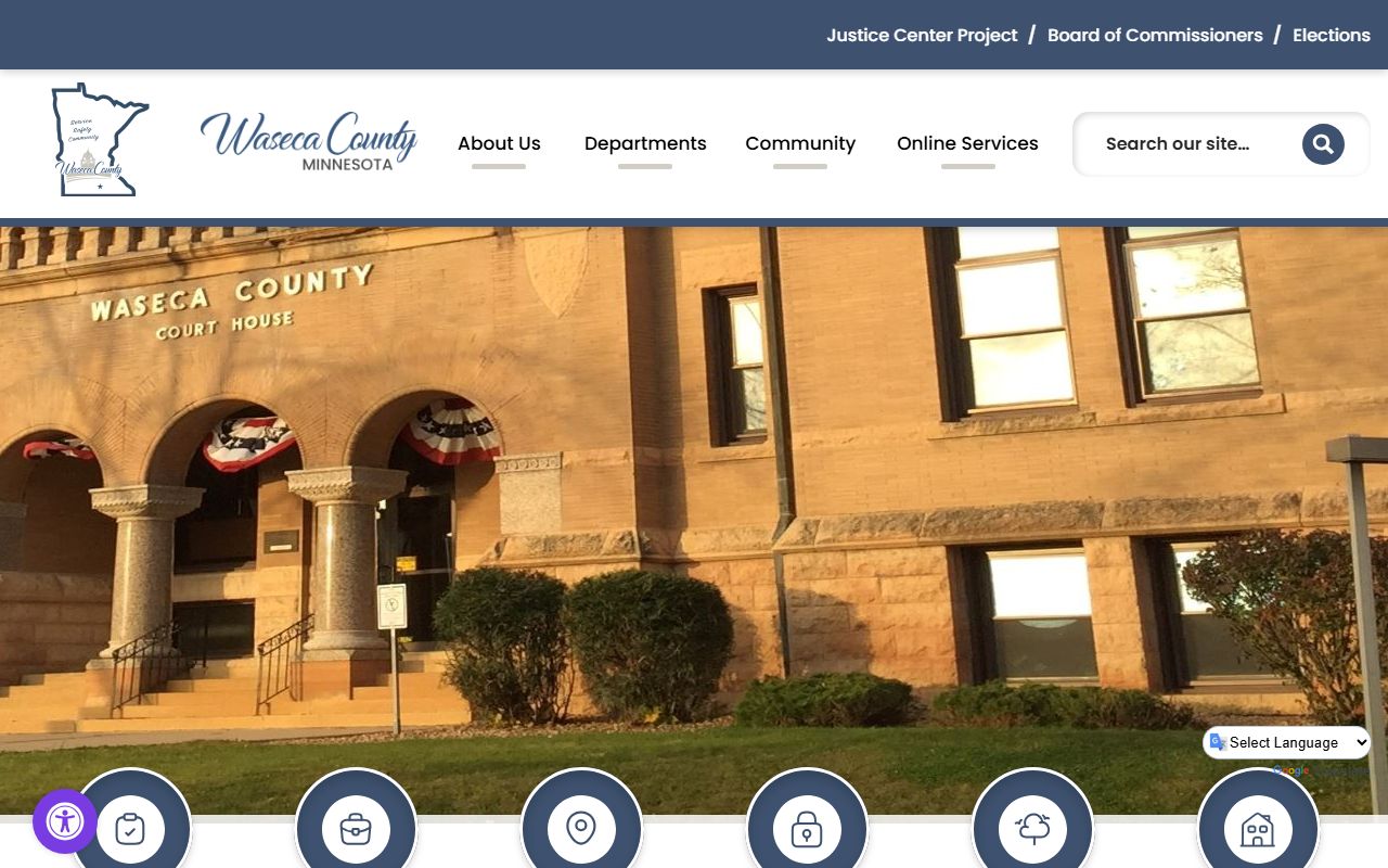 Waseca County main website with links to sheriff and arrest record departments
