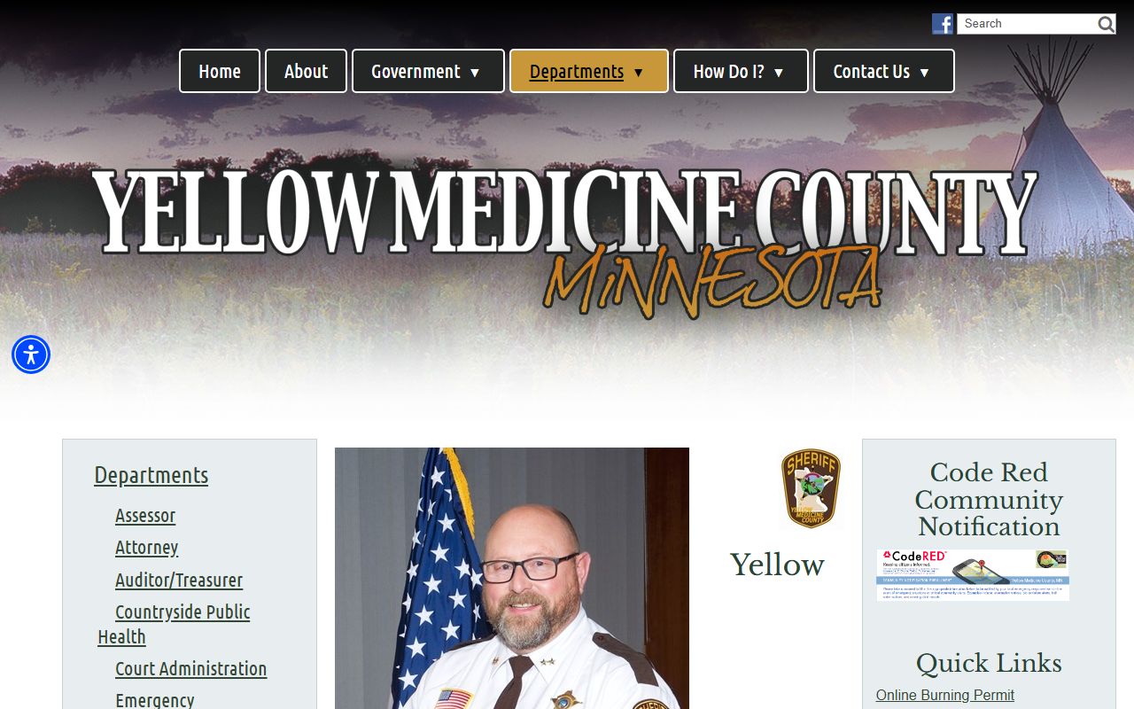 Yellow Medicine County Sheriff Office page for arrest records